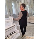 Fashion by NONO - Bogi mellnél ringlivel díszített "A" vonalú fekete-arany lurex tunika 