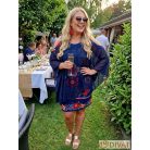 Fashion by NONO - Rózsa exclusive alkalmi ruha sötétkék-egyedi mintás