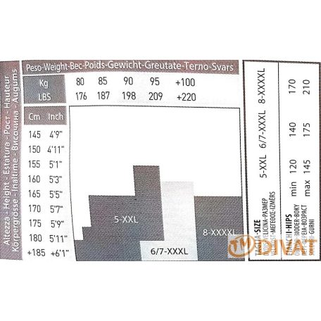 Florence 40den Maxi elasztikus, elől-hátul nagybetétes Plus Size harisnyanadrág 6/7 és 8 méret