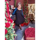 Fashion by NONO - Tina ruha fekete-türkiz betéttel