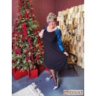 Fashion by NONO - Tina ruha fekete-türkiz betéttel