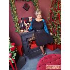 Fashion by NONO - Tina ruha fekete-türkiz betéttel