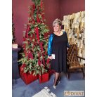 Fashion by NONO - Tina ruha fekete-türkiz betéttel