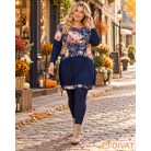 Fashion by NONO - Mandula virágmintás-sötétkék