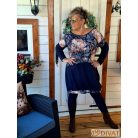 Fashion by NONO - Mandula virágmintás-sötétkék
