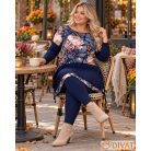 Fashion by NONO - Mandula virágmintás-sötétkék