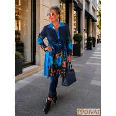 Fashion by NONO - Daniella ing-ruha kék-egyedi mintás