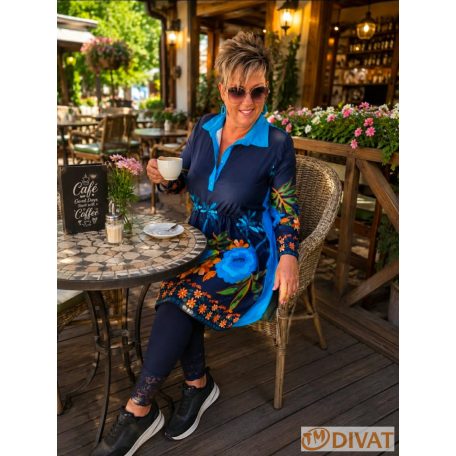 Fashion by NONO - Daniella ing-ruha kék-egyedi mintás