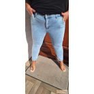 Világoskék extra sztreccs kisebb méretű MOM FIT trendi farmernadrág 