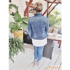 Extra méretű világoskék farmerkabát