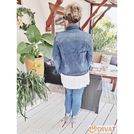 Extra méretű világoskék farmerkabát