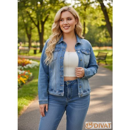 Csillogó farmerdzseki L- 4XL