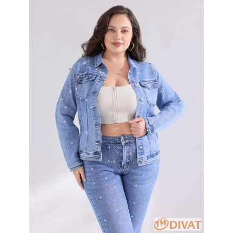 Csillogó farmerdzseki L- 4XL