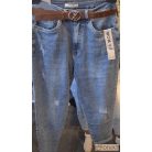 Sztreccs nagyobb méretű MOM FIT farmernadrág ajándék övvel