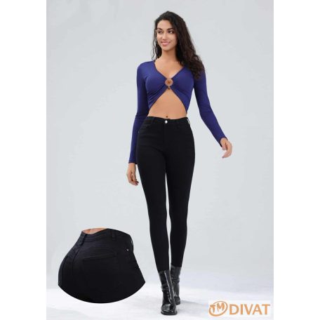 Extra sztreccs, Push Up farmernadrág fekete XS-XL-ig