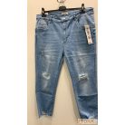 Világoskék szaggatott plus size farmernadrág