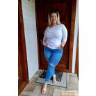 Világoskék szaggatott plus size farmernadrág