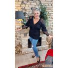 Világoskék szaggatott plus size farmernadrág