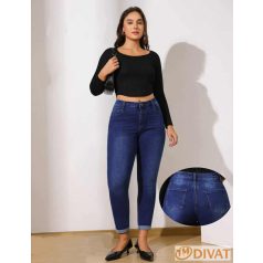   Extra sztreccs plus size, Push Up farmernadrág koptatott sötétkék