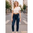 Extra sztreccs, Push Up farmernadrág koptatott sötétkék