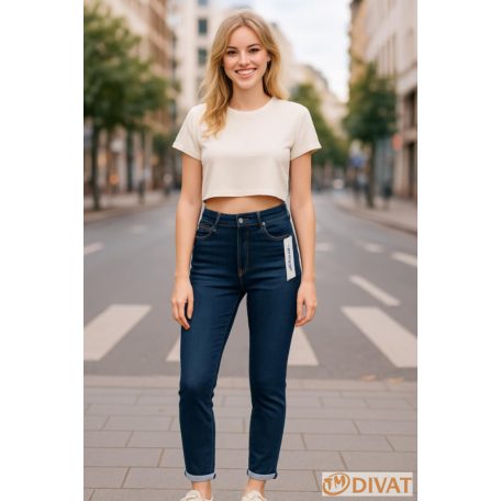 Extra sztreccs, Push Up farmernadrág koptatott sötétkék