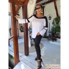 Alul szaggatott plus size farmernadrág fekete színben