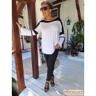 Alul szaggatott plus size farmernadrág fekete színben