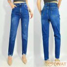 Alul szaggatott plus size farmernadrág sötétkék színben