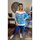 Alul szaggatott plus size farmernadrág sötétkék színben