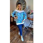 Alul szaggatott plus size farmernadrág sötétkék színben