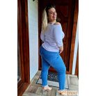 Kék szaggatott plus size farmernadrág