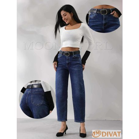 Bő fazonú sötétkék farmernadrág 