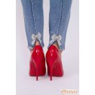 Masnival és kövekkel díszített világoskék farmernadrág nagyobb méretben