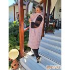 Nature extra hosszú mellény púderrózsaszín, fekete és sötétkék színben