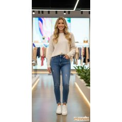 Alul szaggatott farmernadrág plus size méretben is